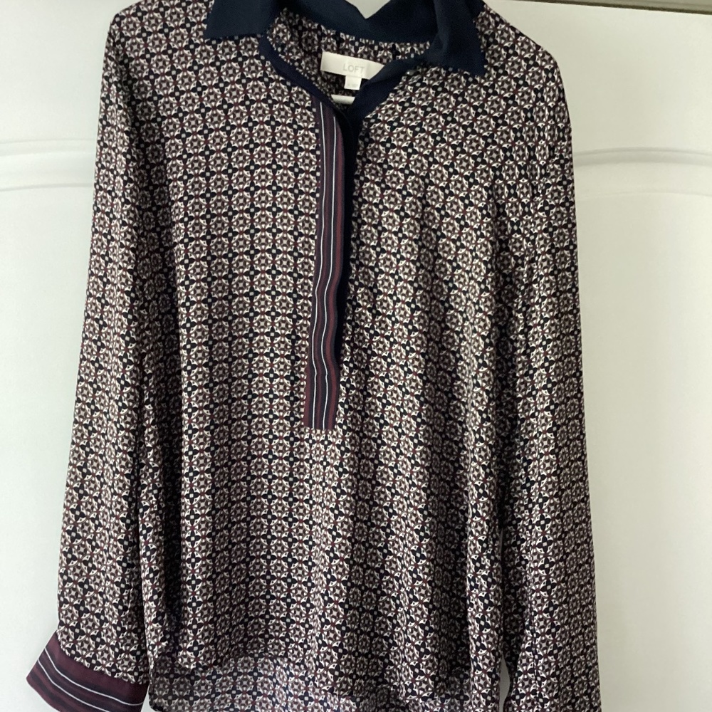 Loft Patterned blouse in size medium